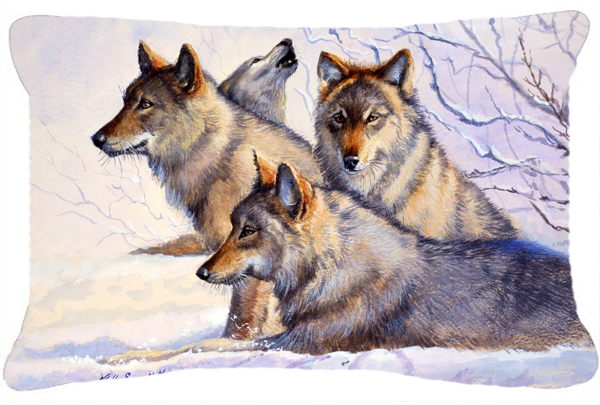 Wolves by Mollie Field Fabric Decorative Pillow