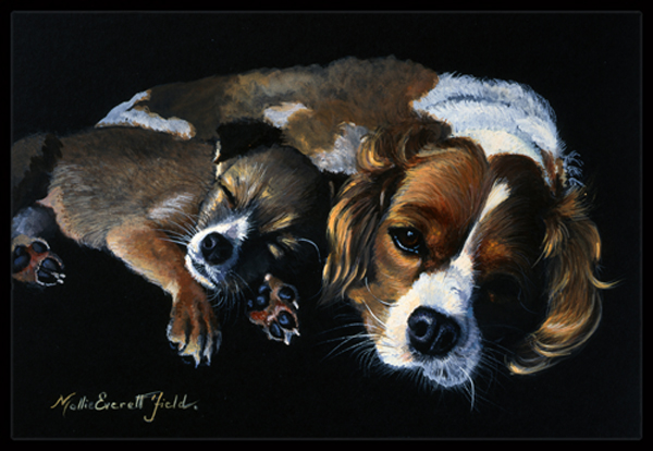 Cozy Pals with Cavalier Spaniel Indoor or Outdoor Mat- 24 x 36