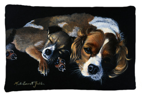 Cozy Pals with Cavalier Spaniel Fabric Standard Pillowcase