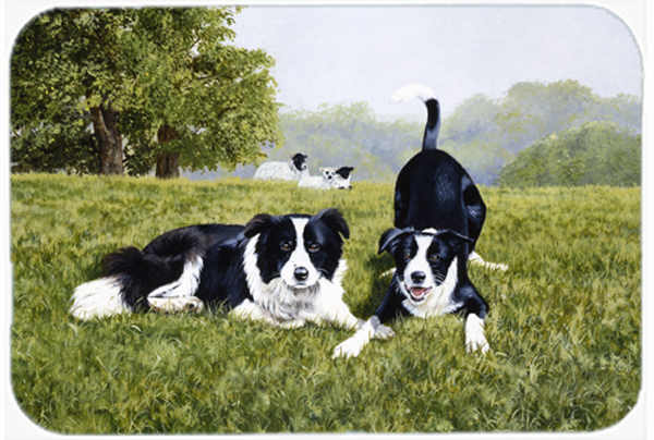 Lets Play Border Collie Glass Large Cutting Board
