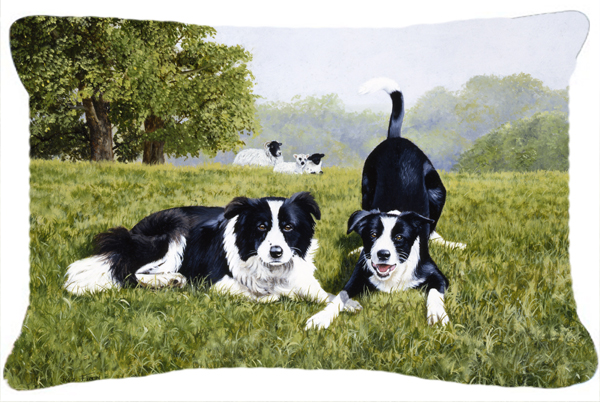 Lets Play Border Collie Fabric Decorative Pillow