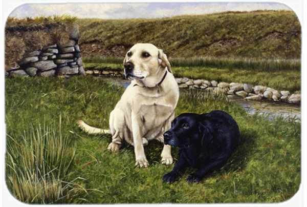 Yellow & Black Labradors Mouse Pad, Hot Pad or Trivet