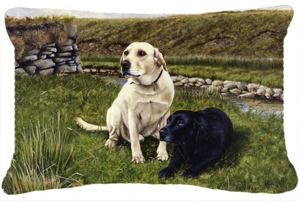 FRF0018PW1216 Yellow & Black Labradors Fabric Decorative Pillow