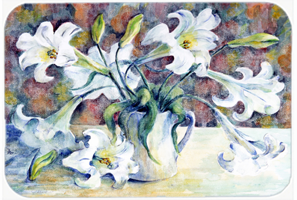 Easter Lillies Glass Large Cutting Board