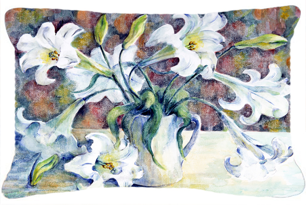 Easter Lillies Fabric Decorative Pillow