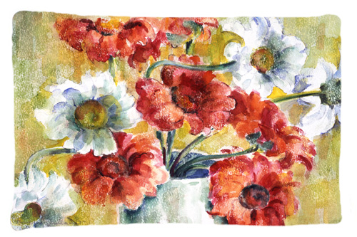 Flowers by Fiona Goldbacher Fabric Standard Pillowcase