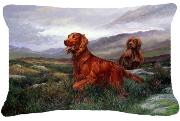 Irish Setters by Elizabeth Halstead Fabric Decorative Pillow