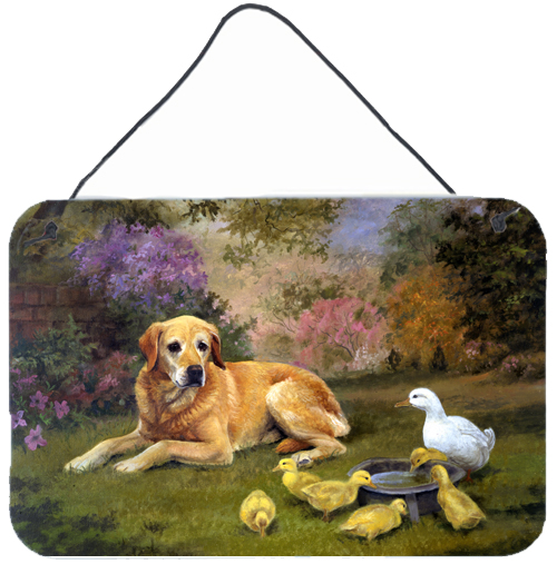 Yellow Labrador & Chicks Wall or Door Hanging Prints - Yellow