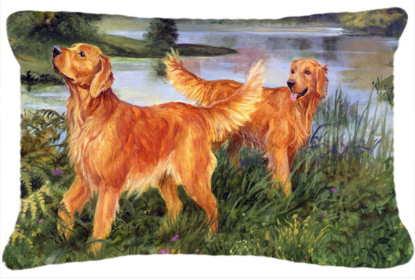 Golden Retrievers Fabric Decorative Pillow