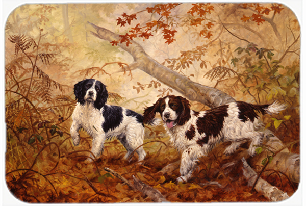 Springer Spaniels by Elizabeth Halstead Glass Large Cutting Board