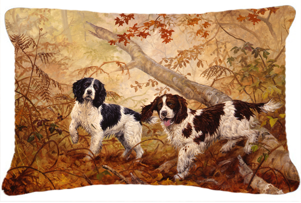 Springer Spaniels by Elizabeth Halstead Fabric Decorative Pillow