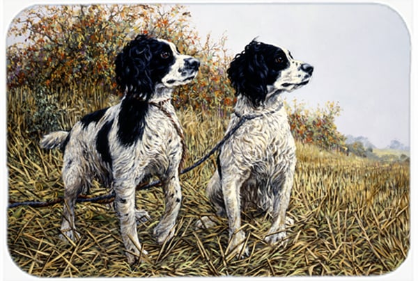 Two Springer Spaniels by Michael Herring Glass Large Cutting Board