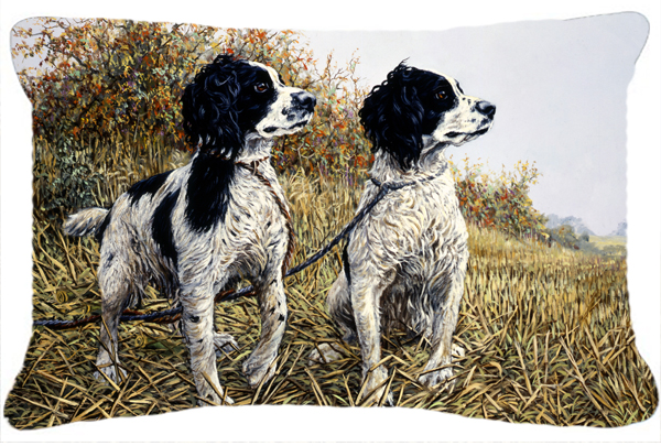 Two Springer Spaniels by Michael Herring Fabric Decorative Pillow
