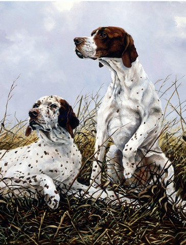 English Pointer by Michael Herring Flag Garden Size
