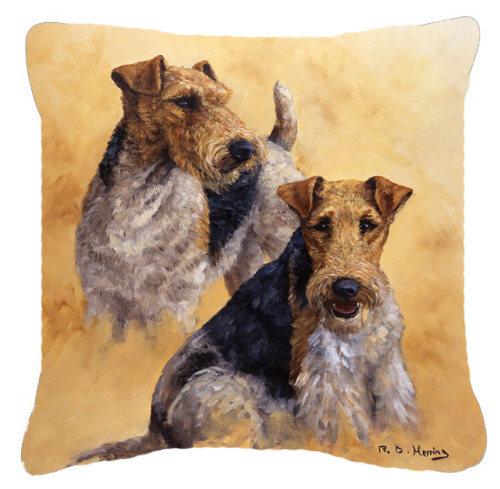 Fox Terriers by Michael Herring Canvas Decorative Pillow