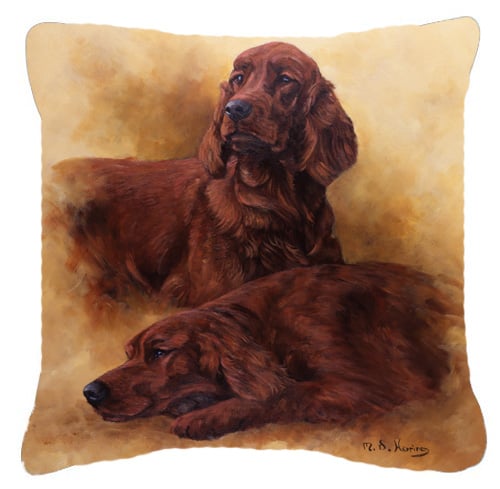 Red Irish Setters Portrait by Michael Herring Canvas Decorative Pillow