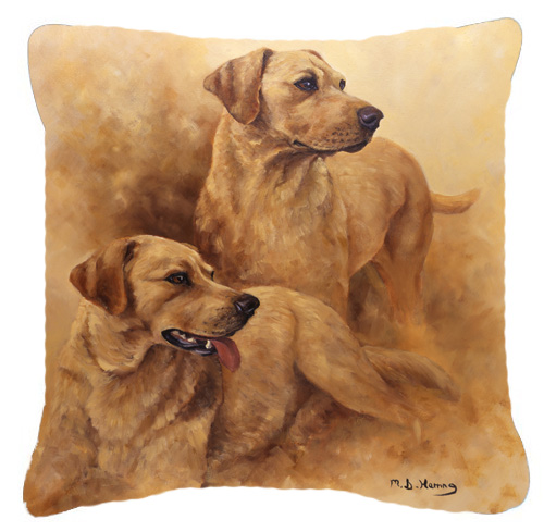 Yellow Labs by Michael Herring Canvas Decorative Pillow - Yellow