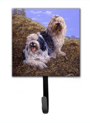 Old English Sheepdogs by Michael Herring Leash or Key Holder