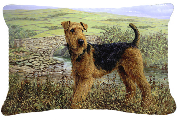 Airedale Terrier the Kings Country Fabric Decorative Pillow