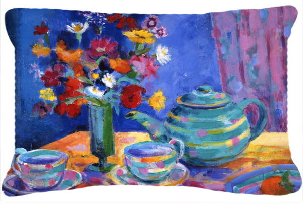 Blue Tea by Wendy Hoile Fabric Decorative Pillow