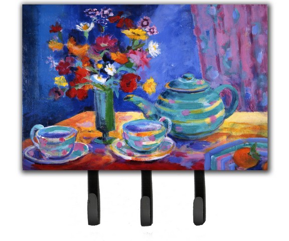 HWH0010TH68 Blue Tea by Wendy Hoile Leash or Key Holder