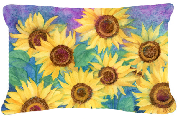 Sunflowers & Purple Fabric Decorative Pillow