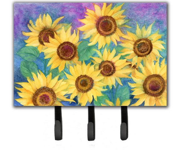 Sunflowers & Purple Leash or Key Holder