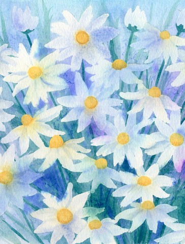 Light & Airy Daisies Flag Canvas House Size