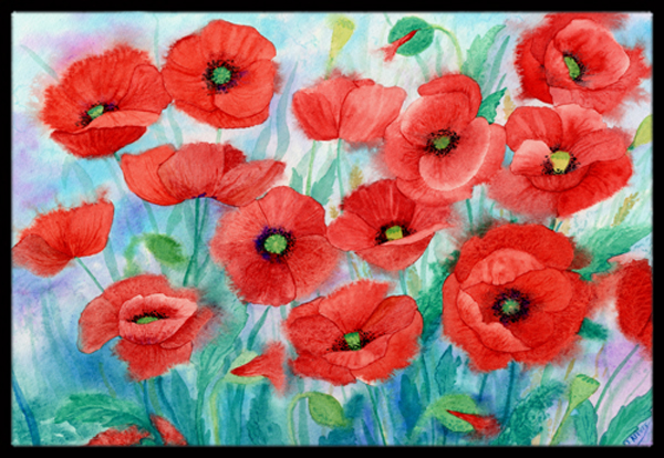 Poppies Indoor or Outdoor Mat - 24 x 36