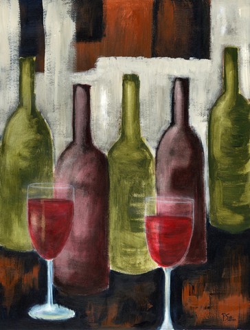 Red Wine by Petrina Sutton Flag Garden Size