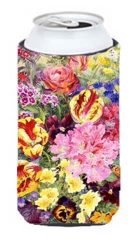 Summer Floral by Anne Searle Tall Boy Can cooler Hugger