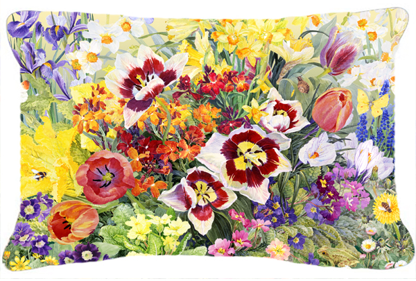 Spring Floral by Anne Searle Fabric Decorative Pillow