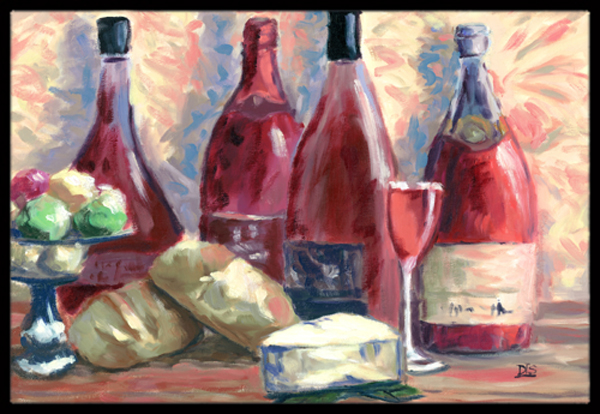 Wine & Cheese by David Smith Indoor or Outdoor Mat- 18 x 27