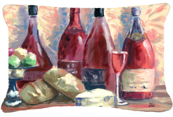 Wine & Cheese by David Smith Fabric Decorative Pillow