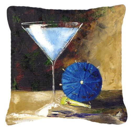 Blue Martini by Malenda Trick Canvas Decorative Pillow - Blue