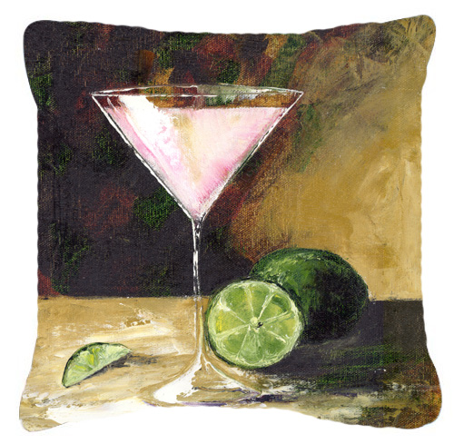 Lime Martini by Malenda Trick Canvas Decorative Pillow - Lime - 14 x 14 in.