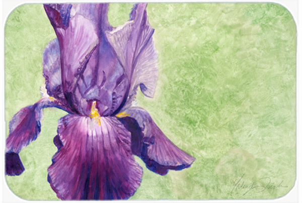 Purple Iris by Malenda Trick Glass Large Cutting Board