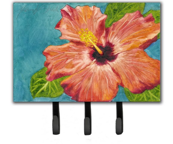 Coral Hibiscus by Malenda Trick Leash or Key Holder