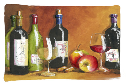 Wine by Malenda Trick Fabric Standard Pillowcase