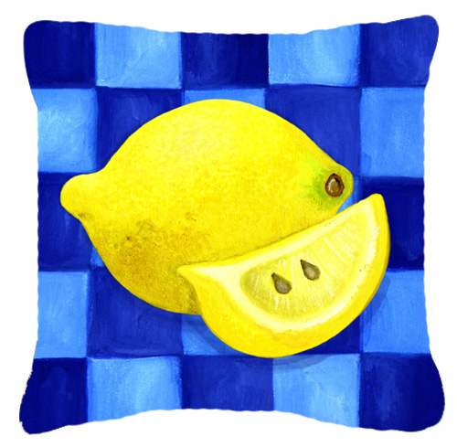 Lemon in Blue by Ute Nuhn Canvas Decorative Pillow