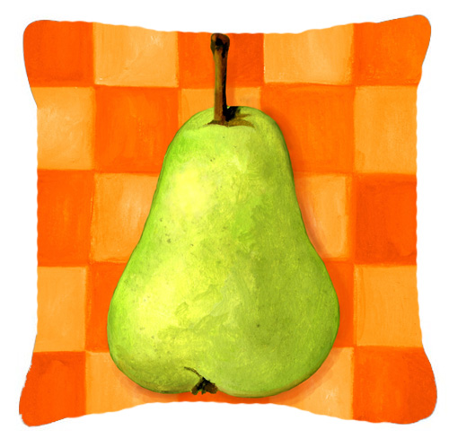 Pear in Orange by Ute Nuhn Canvas Decorative Pillow