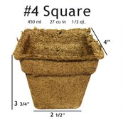 CowPots #4 Square Pot - 180 pots