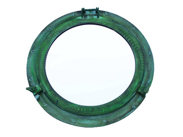 Brass Deluxe Class Titanic Shipwrecked Decorative Ship Porthole Mirror- 20 in.