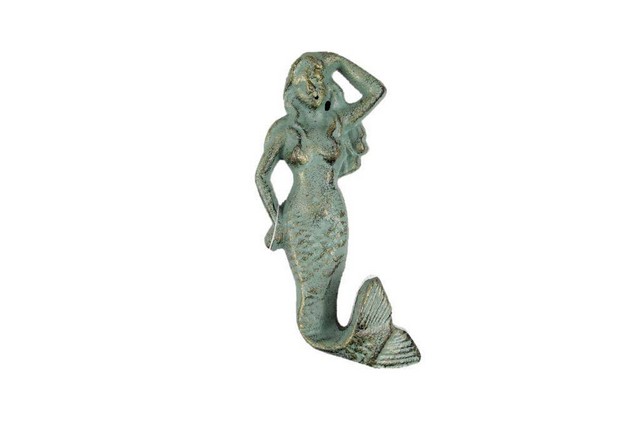 Antique Bronze Cast Iron Mermaid Hook- 6 in.