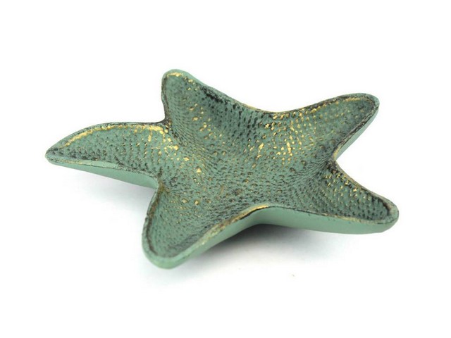 Antique Bronze Cast Iron Starfish Decorative Bowl- 8 in.
