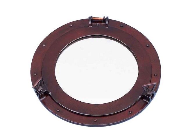 Deluxe Class Antique Copper Porthole Window- - 17 in.