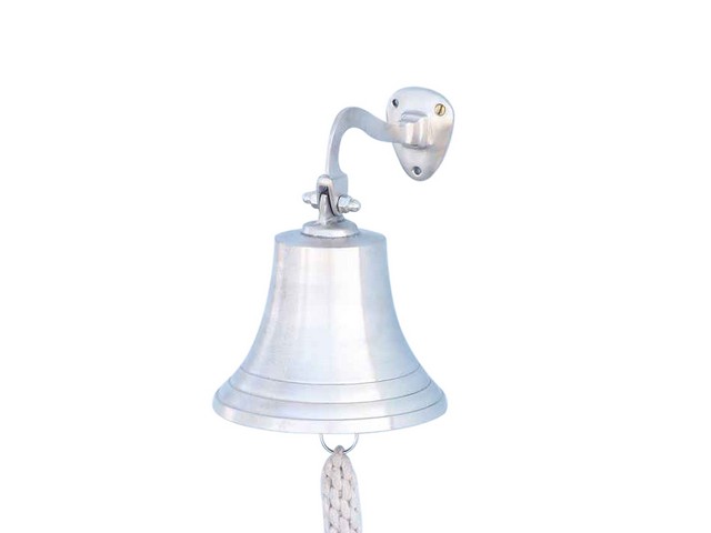 Brushed Nickel Hanging Ships Bell, 9 in.
