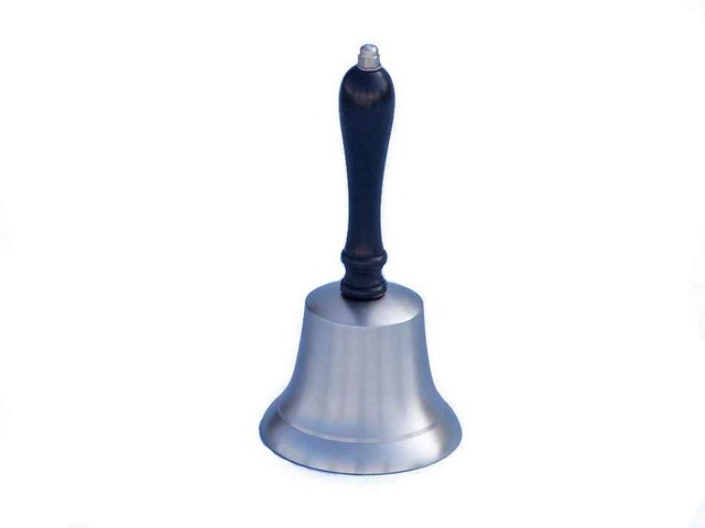 Brushed Nickel Hand Bell- 9 in.