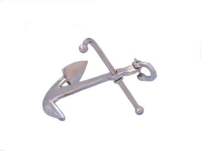 Brushed Nickel Anchor Paperweight- - 5 in.