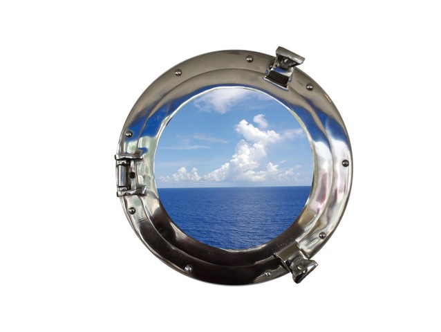 Chrome Decorative Ship Porthole Window, 12 in.